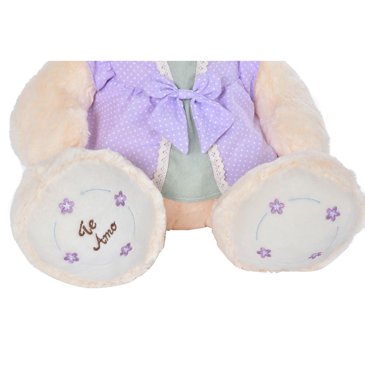 Teddy Bear DKD Home Decor Dress 42 x 20 x 50 cm Beige Pink Purple Baby Bear (2 pieces)-3