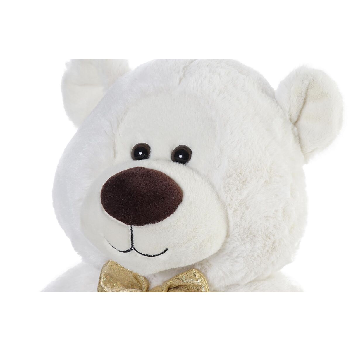 Teddy Bear DKD Home Decor Straw White Gold Plated Metal Baby Bear 30 x 40 cm 25 x 25 x 30 cm-2