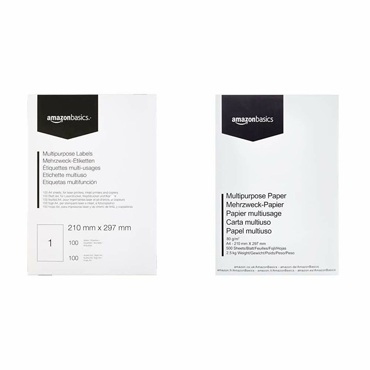 Amazon Basics 61955 Adhesive Labels White (Revised A)