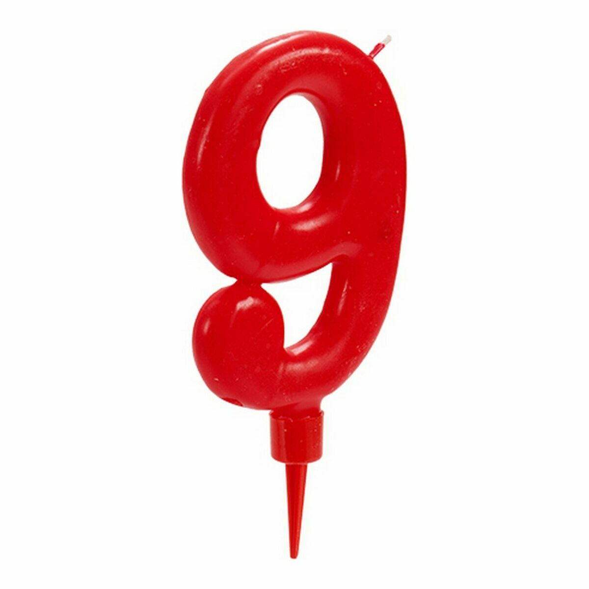 Вуаль День рождения Красный Номера 9 (12 штук)-3