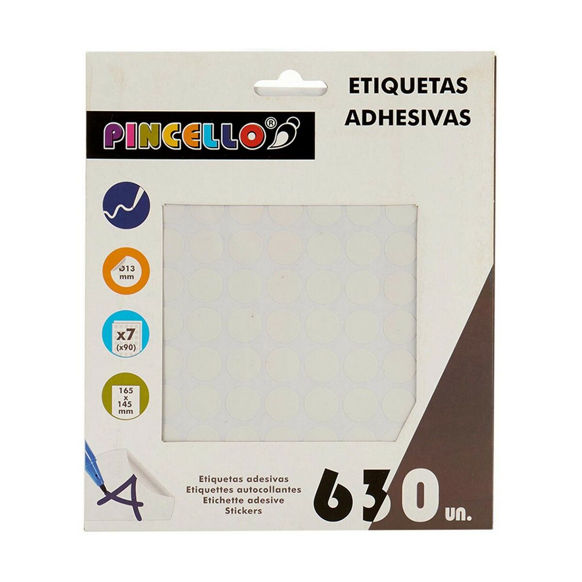 Клейкие этикетки Белый Ø 13 mm (12 штук)-2