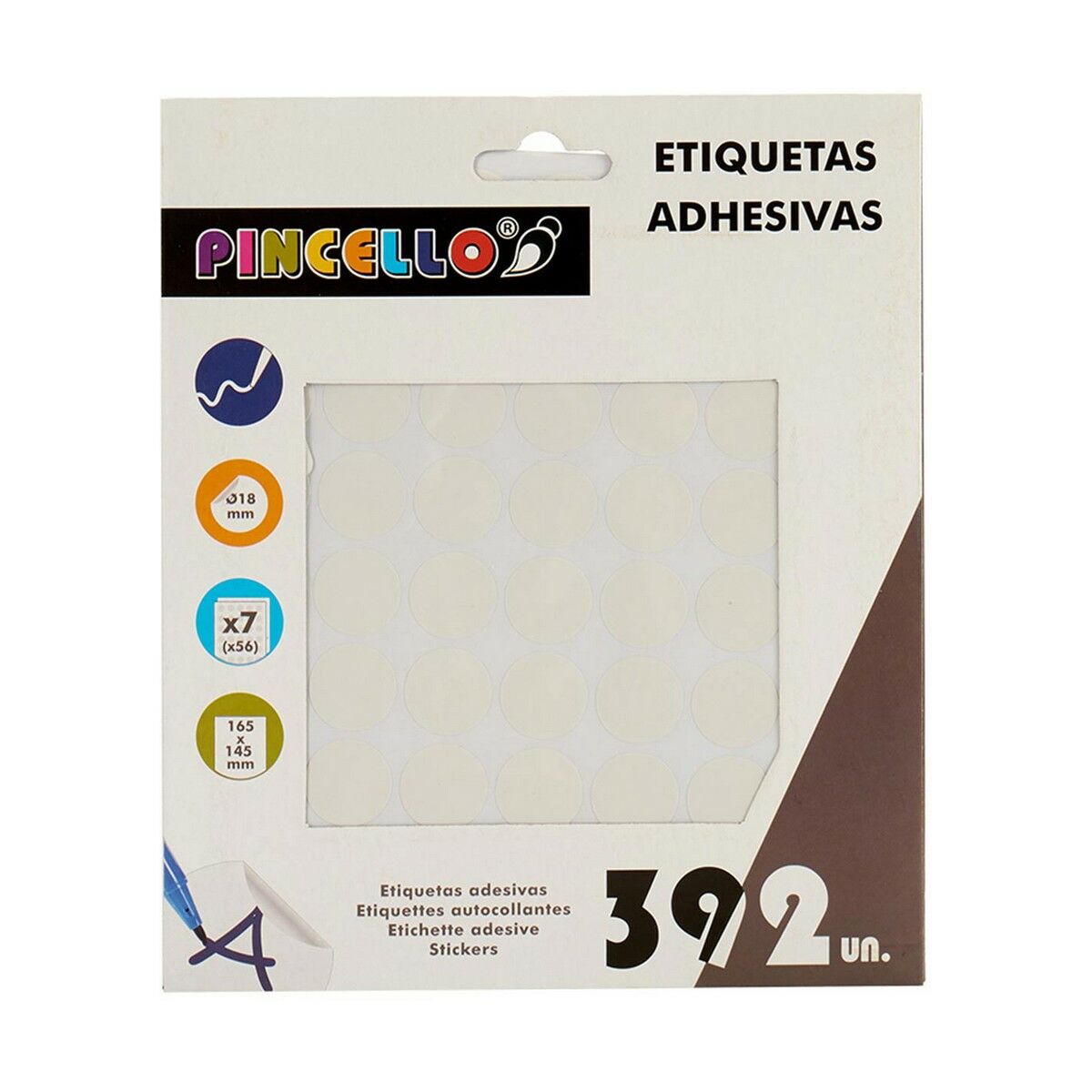 Клейкие этикетки Белый Ø 18 mm 17 x 4 x 19,5 cm (12 штук)-2