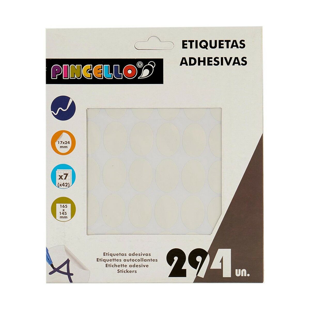 Клейкие этикетки Белый 17 x 24 mm Овальный (12 штук)-2