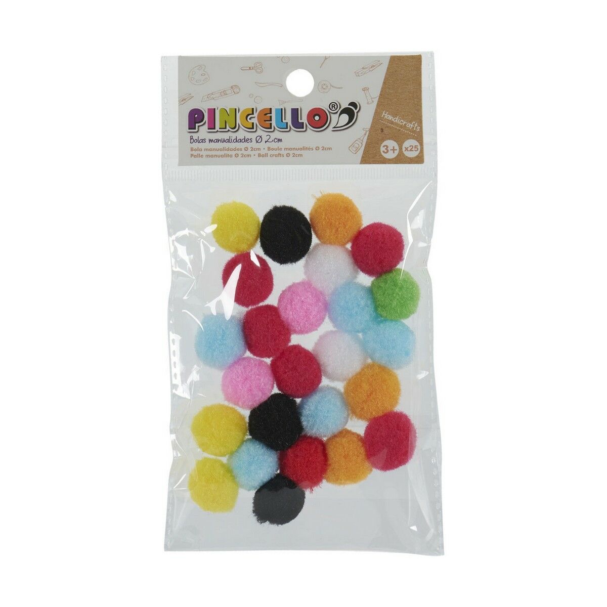 Craft material balls Multi-colored Ø 2 cm 12 pieces-3