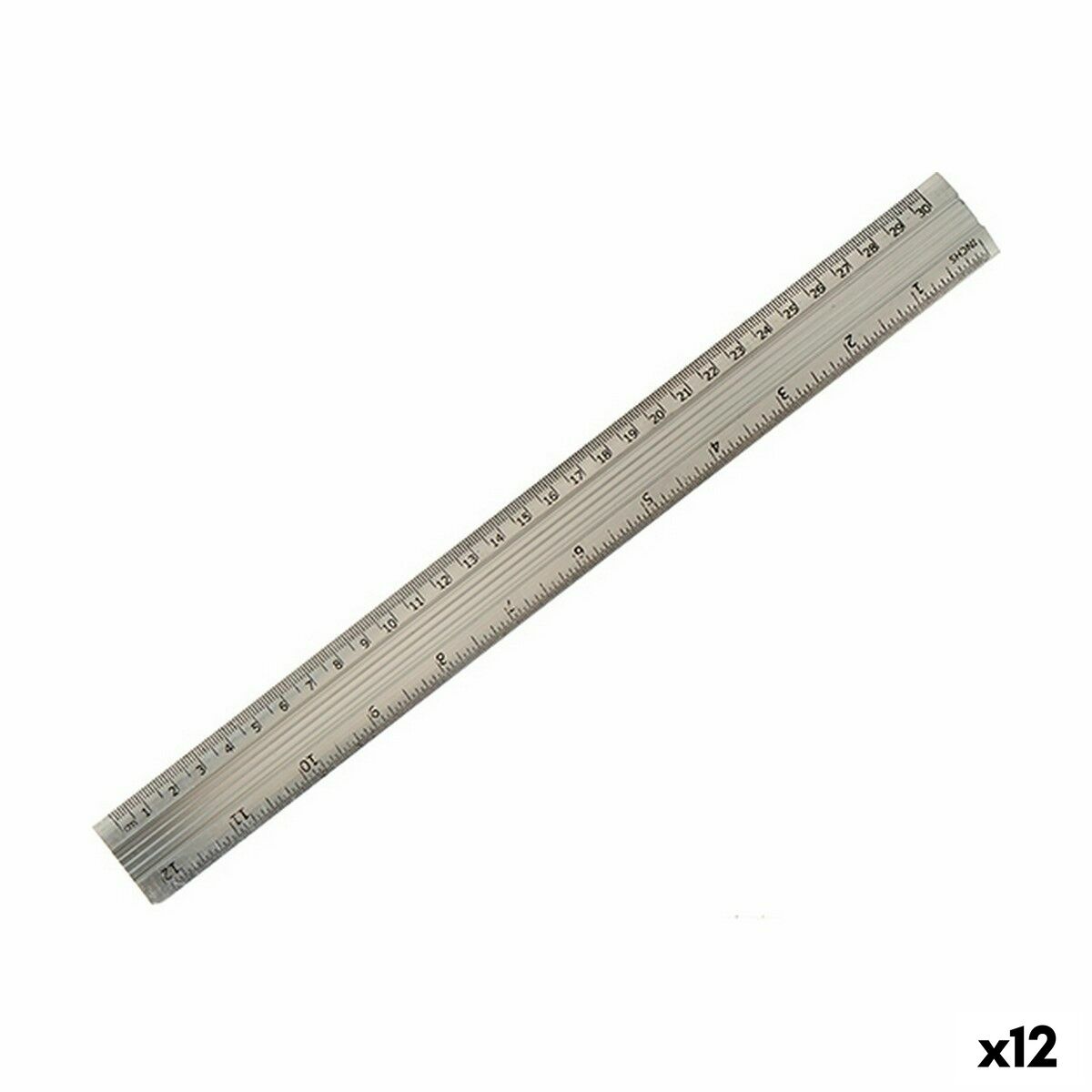 Regra Alumínio Prata 0,5 x 35,5 x 4 cm (12 peças)