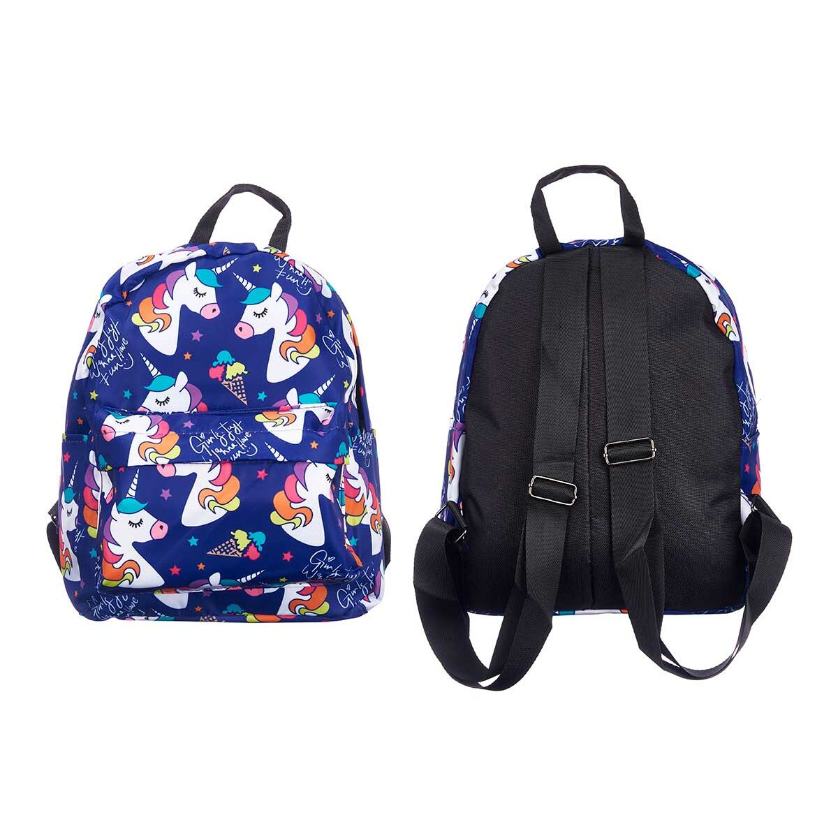 Schulrucksack Einhorn bunt 28 x 12 x 22 cm (12 Stück)-3