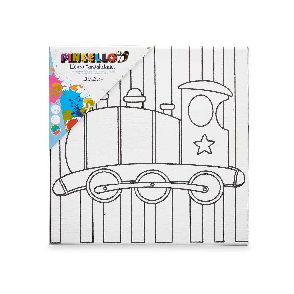 Полотно Белый Ткань 25 x 25 x 1,5 cm Для рисования транспортные средства (24 штук)-3
