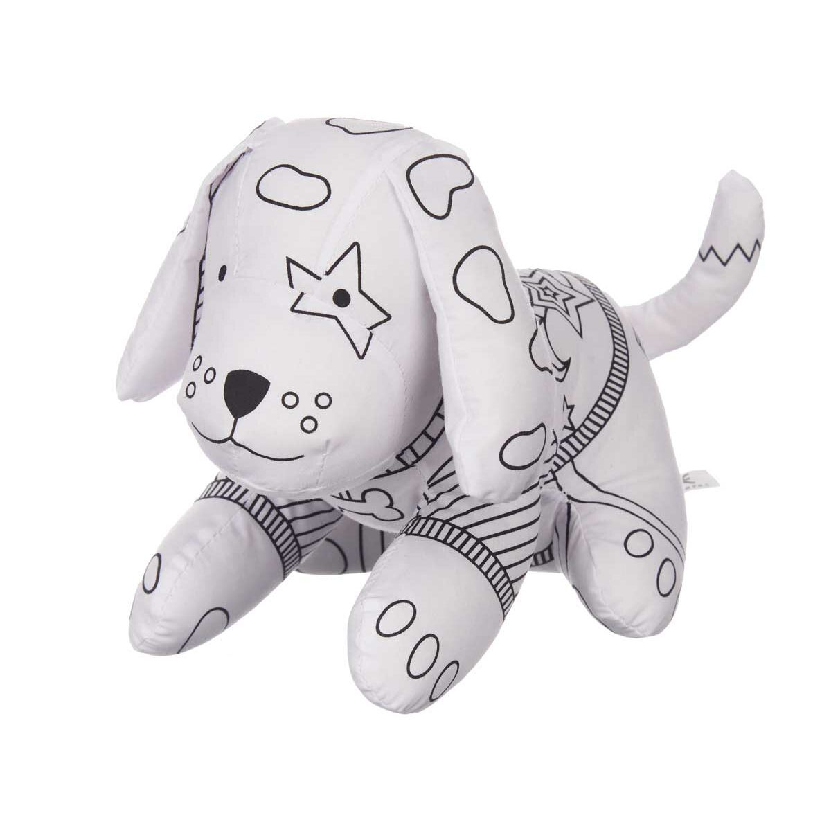 Плюшевая игрушка для раскраски Белый Чёрный Ткань 13 x 14 x 20 cm Пёс (8 штук)-2