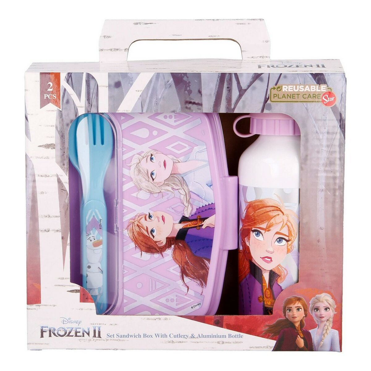 Kindergeschirr Set Frozen Ein Herz Rosa 21 x 18 x 7 cm Türkis Grün-2