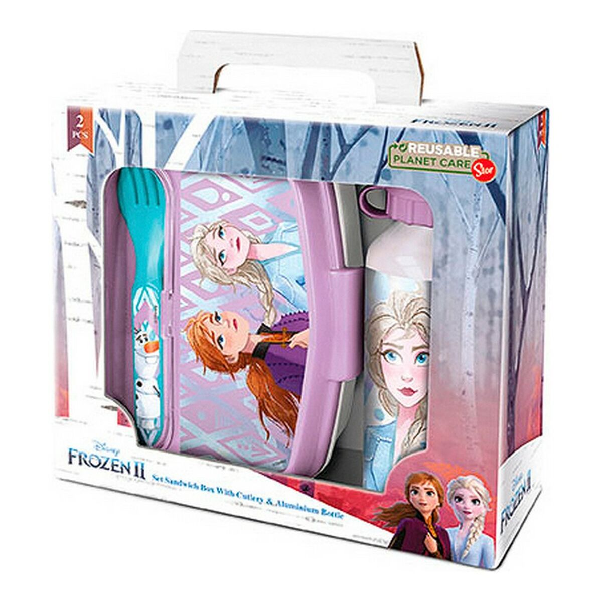 Kindergeschirr Set Frozen Ein Herz Rosa 21 x 18 x 7 cm Türkis Grün-6