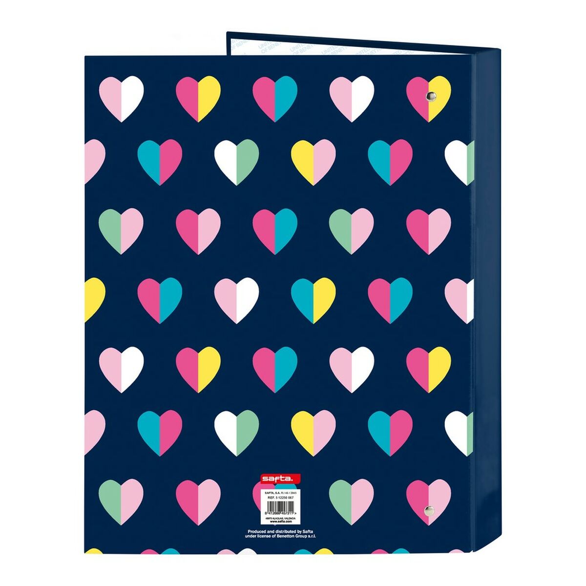 Папка-регистратор Benetton Corazones Тёмно Синий A4 (26.5 x 33 x 4 cm) (25 mm)-2