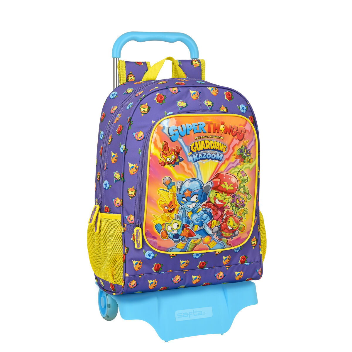 Mochila escolar con ruedas SuperThings Guardianes de Kazoom Amarillo púrpura (32 x 42 x 14 cm)