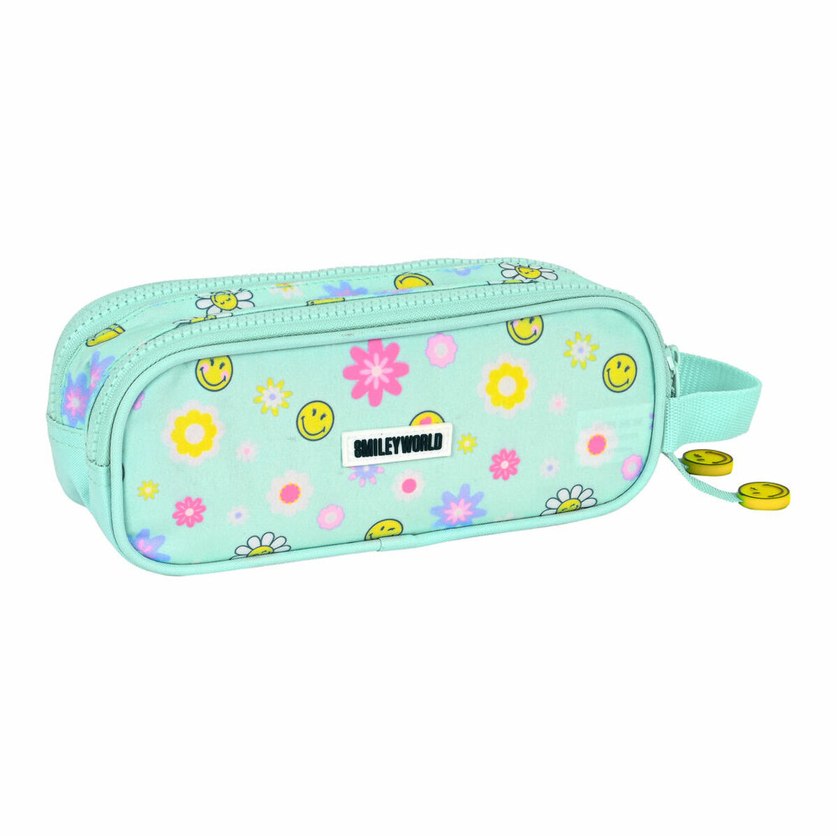 Двойной пенал Smiley Summer fun бирюзовый (21 x 8 x 6 cm)-2