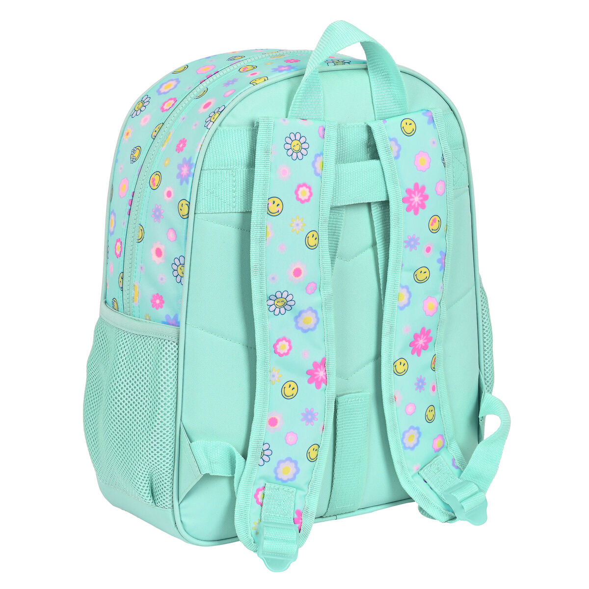 Mochila escolar Smiley Summer fun turquesa (32 x 38 x 12 cm)-3