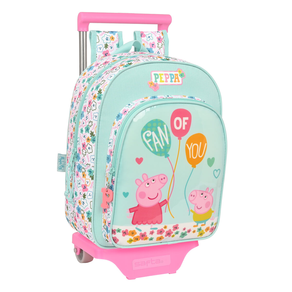 Mochila escolar con ruedas Peppa Pig Cosy Corner Azul Claro (26 x 34 x 11 cm)