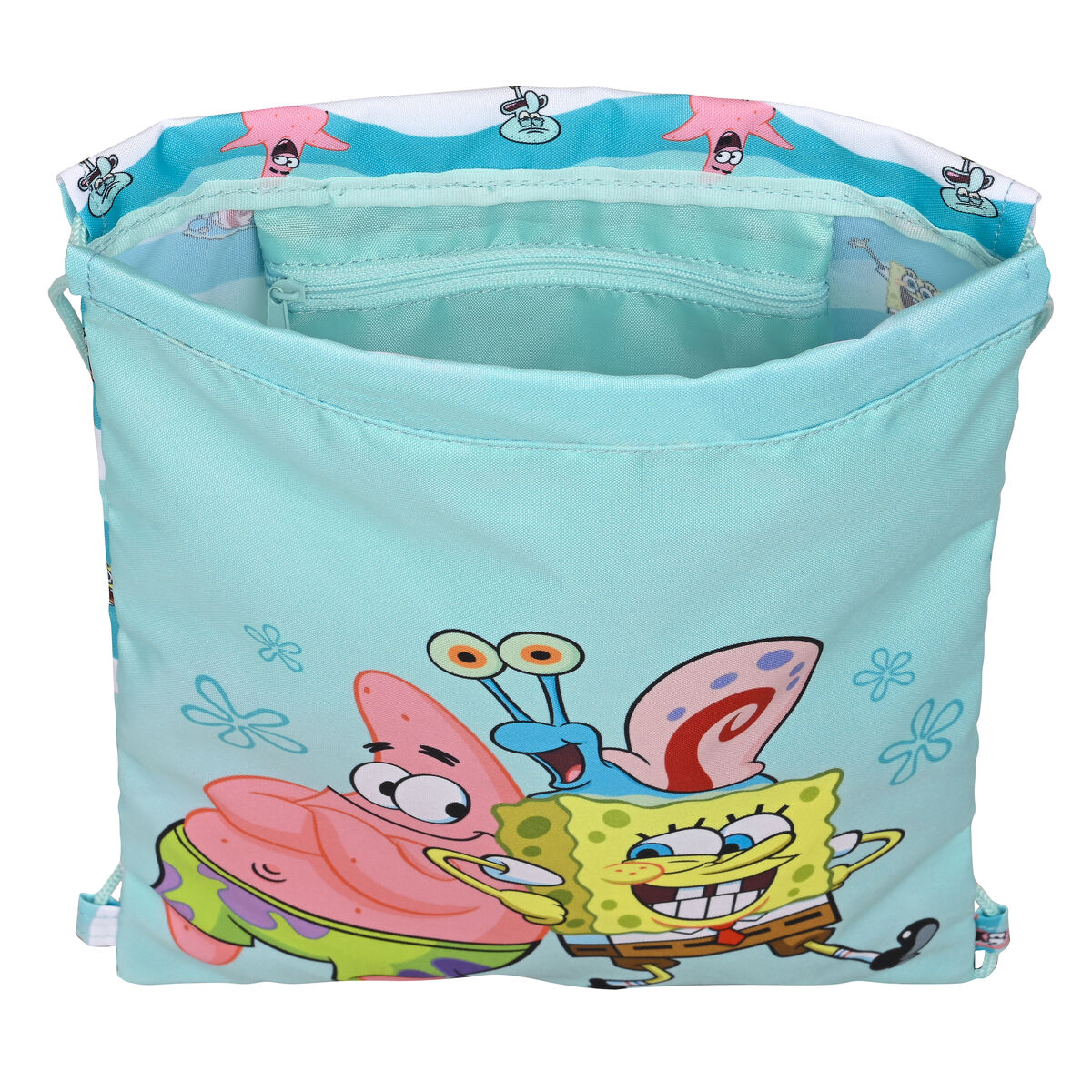 Сумка-рюкзак на веревках Spongebob Stay positive Синий Белый (26 x 34 x 1 cm)-2