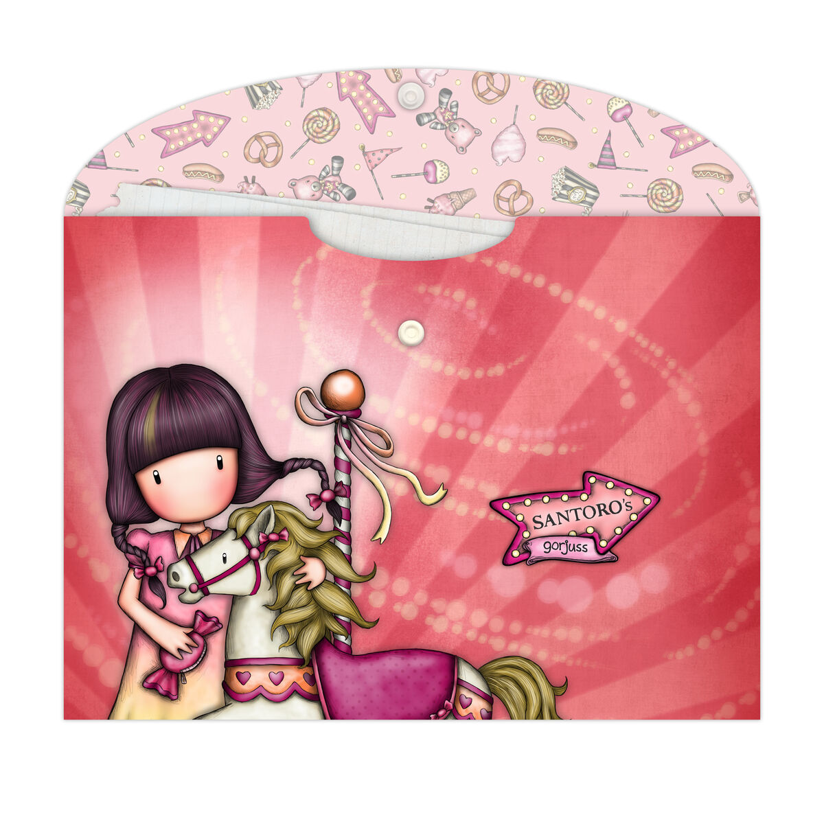 Портфель внахлест Gorjuss Carousel Лососевый A4 (33 x 24 x 1 cm)-2