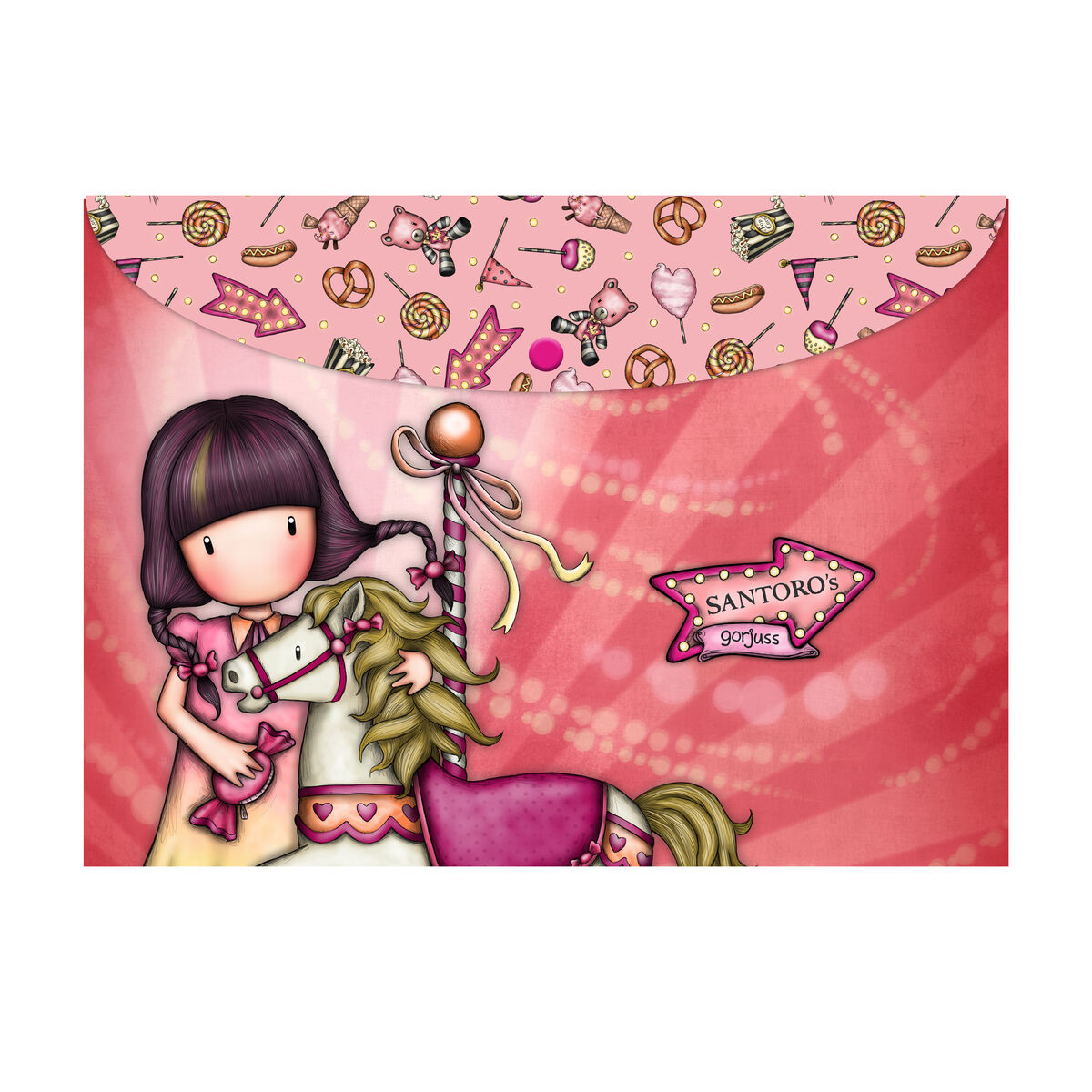Портфель внахлест Gorjuss Carousel Лососевый A4 (33 x 24 x 1 cm)-5
