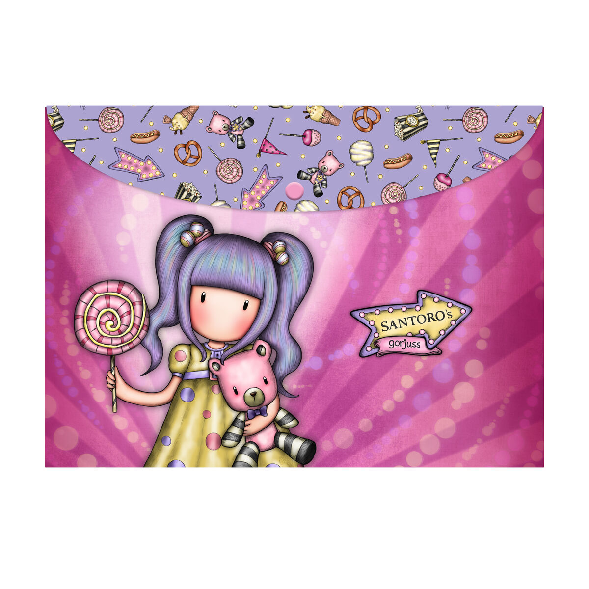 Портфель внахлест Gorjuss Carousel Лососевый A4 (33 x 24 x 1 cm)-6