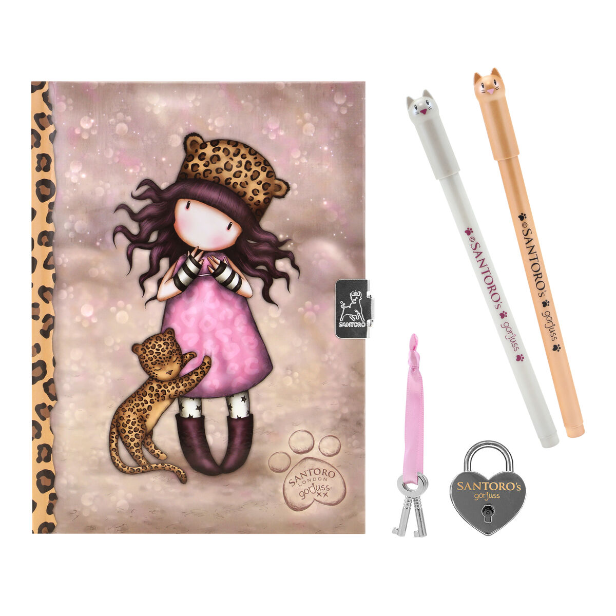 Дневник с аксессуарами Gorjuss Purrrrrfect love Леопардовый 25 x 25 x 2.8 cm-3