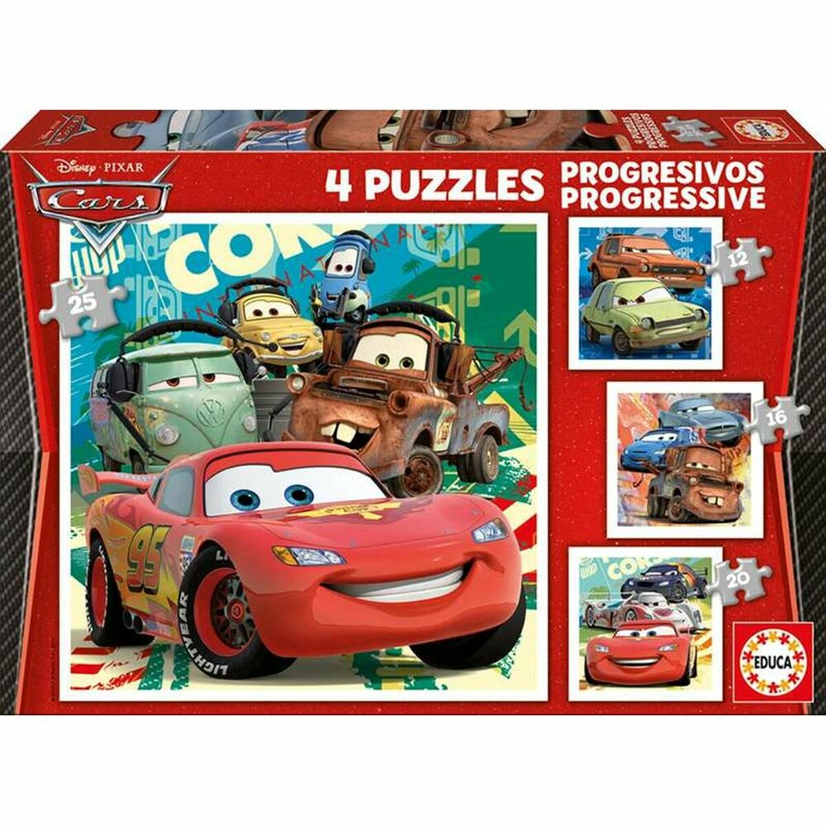 Набор из 4 пазлов   Cars Let's race         16 x 16 cm-2