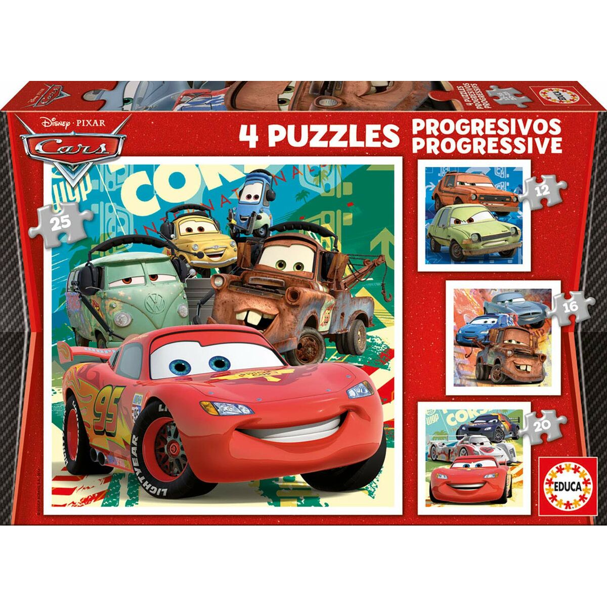 Набор из 4 пазлов   Cars Let's race         16 x 16 cm-3