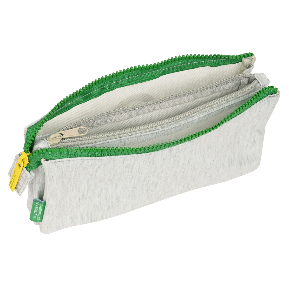 Тройной пенал Benetton Pop Серый (22 x 12 x 3 cm)-2