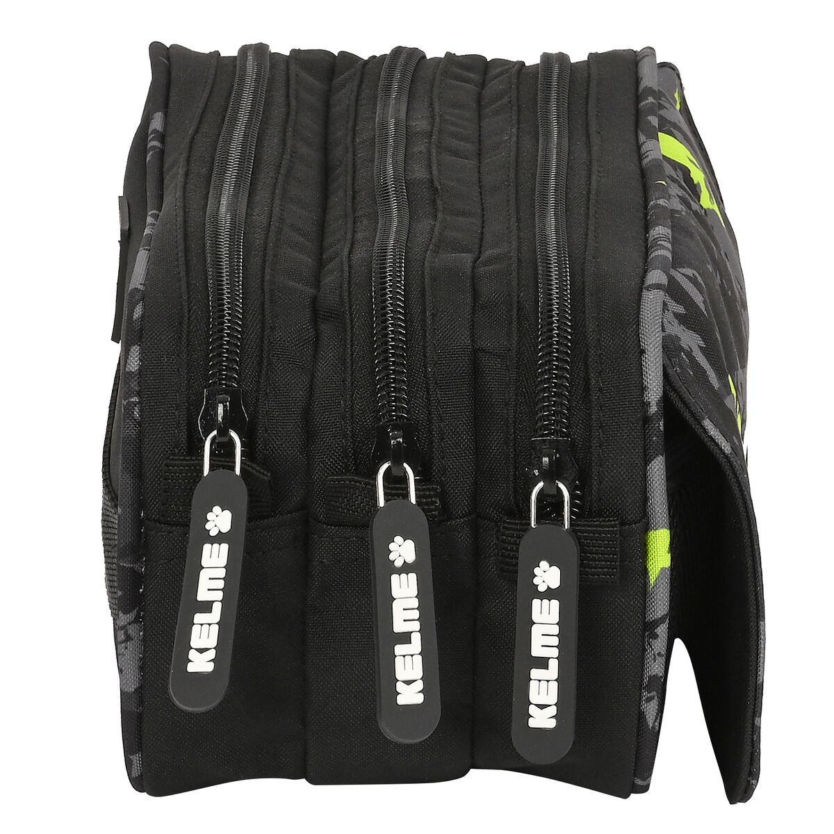 Тройной пенал Kelme Jungle Чёрный Серый лимонный (21,5 x 10 x 8 cm)-2