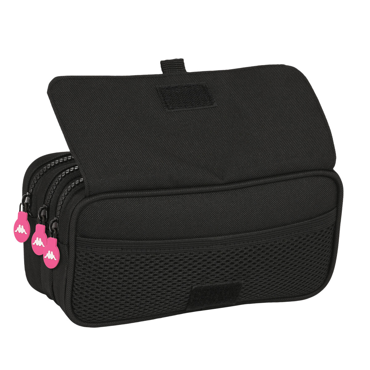Тройной пенал Kappa Black and pink Чёрный (21,5 x 10 x 8 cm)-2