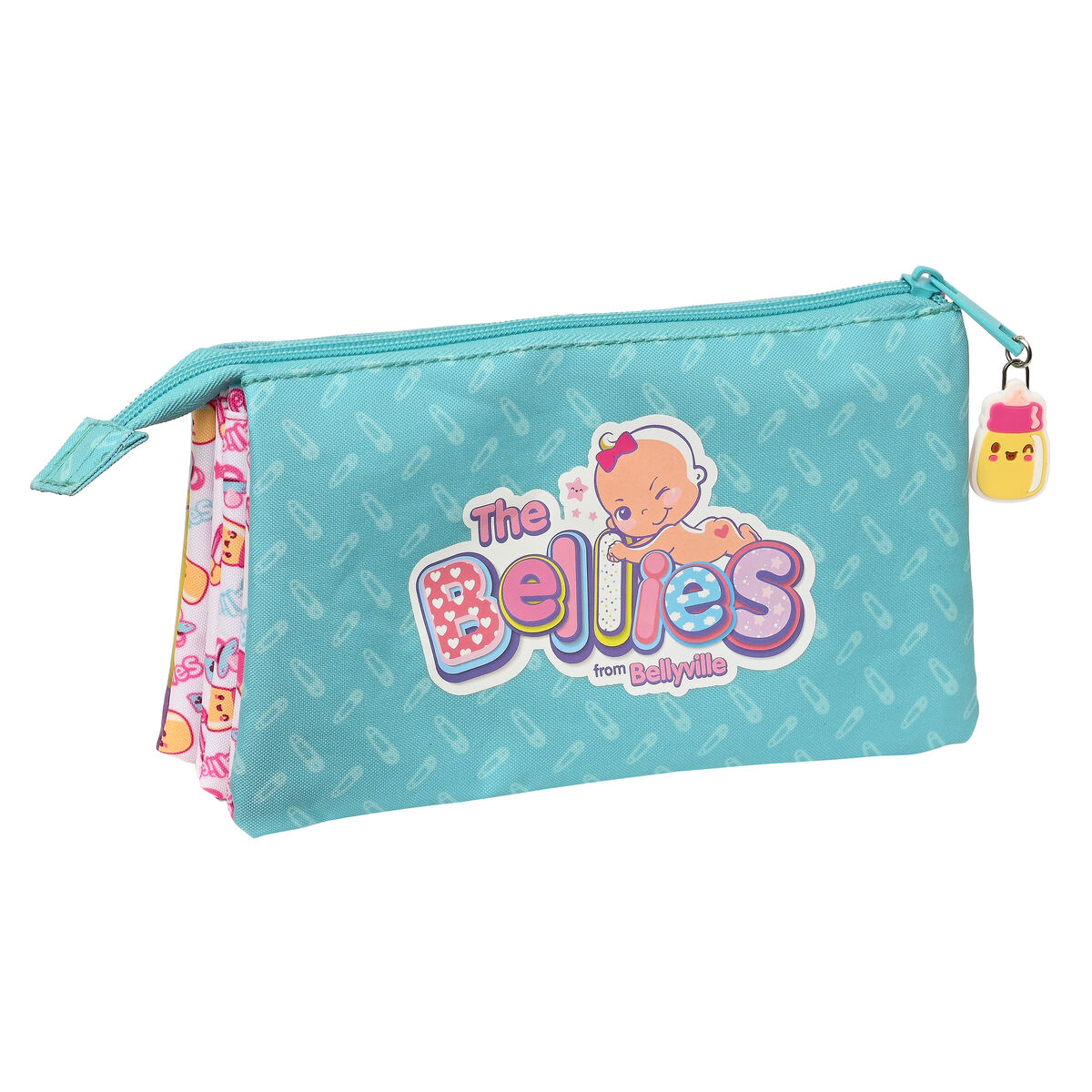 Тройной пенал The Bellies Фиолетовый бирюзовый Белый 22 x 12 x 3 cm-3
