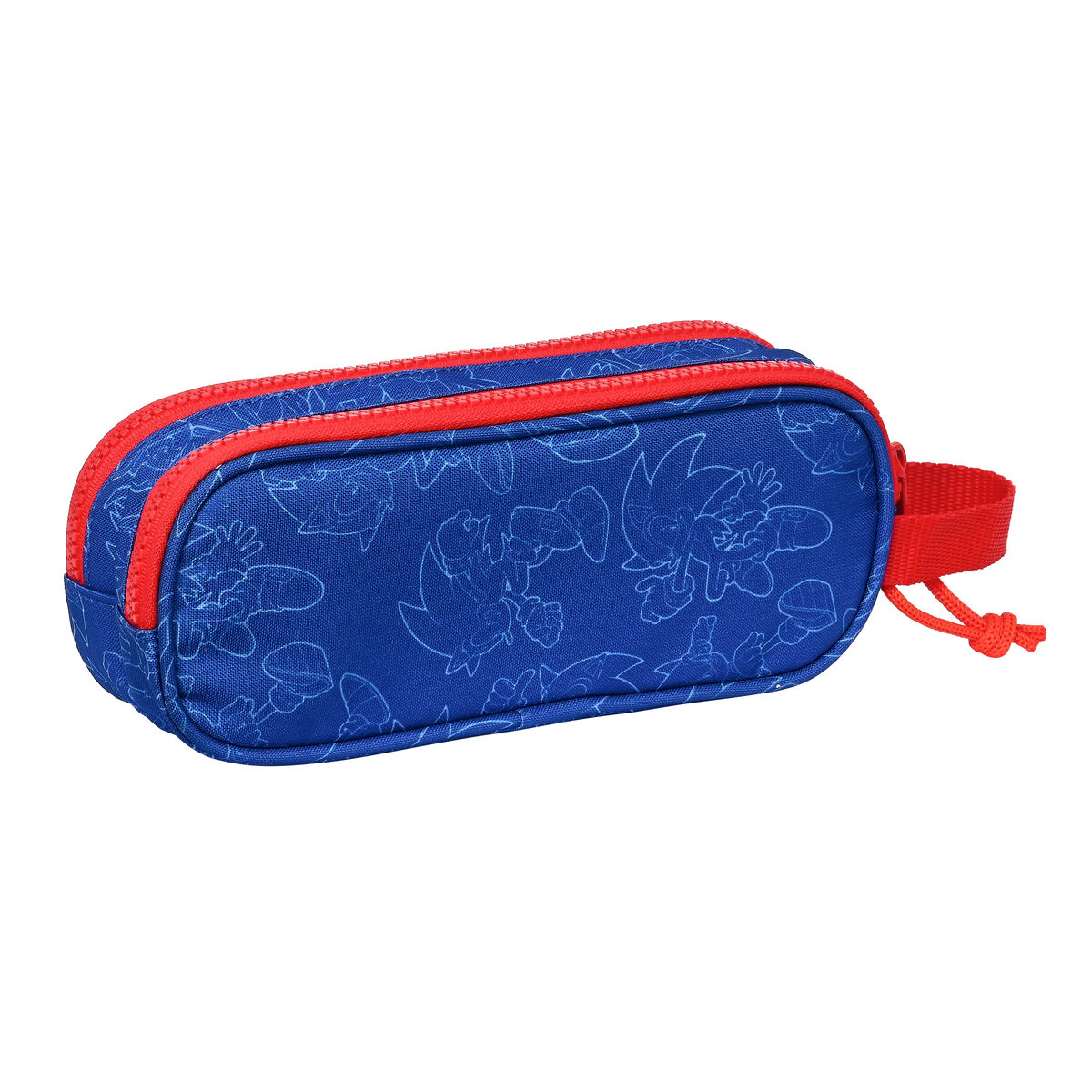 Двойной пенал Sonic Let's roll Тёмно Синий 21 x 8 x 6 cm-2