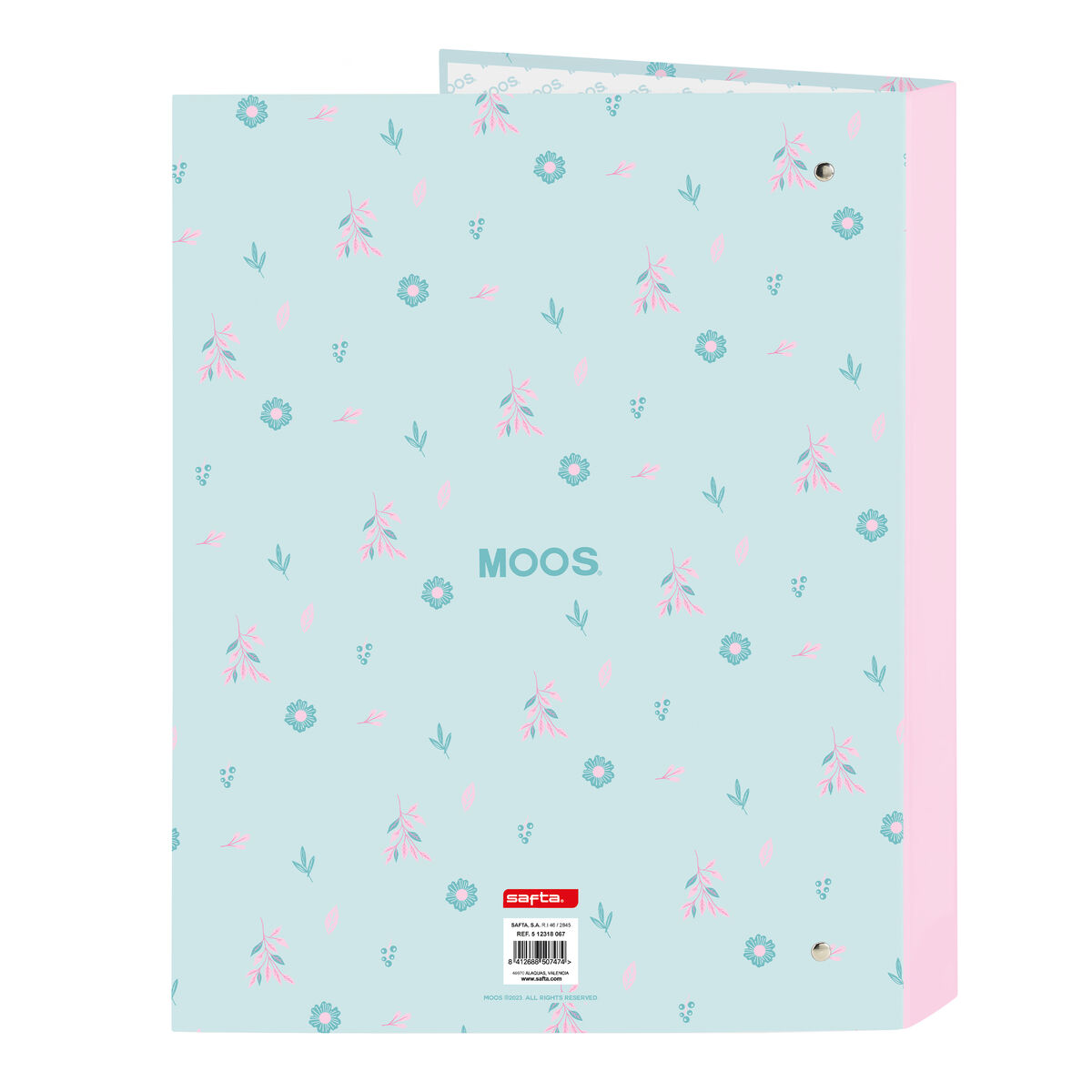 Папка-регистратор Moos Garden 26.5 x 33 x 4 cm бирюзовый A4-2