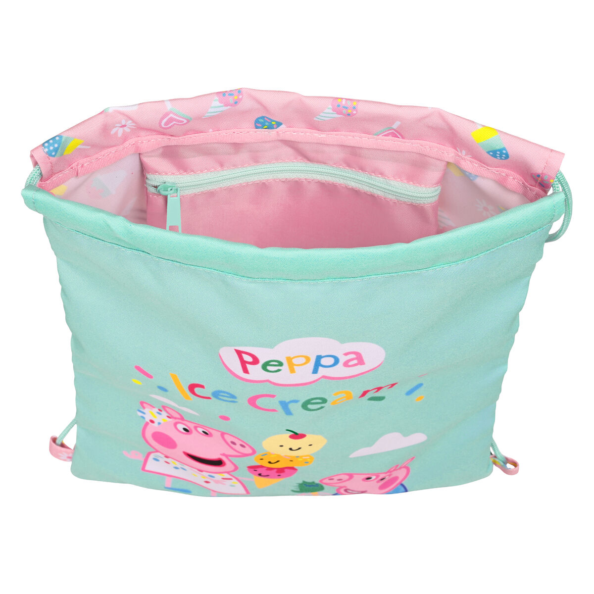 Сумка-рюкзак на мотузках Peppa Pig Ice cream Рожевий М'ята 26 x 34 x 1 cm-4