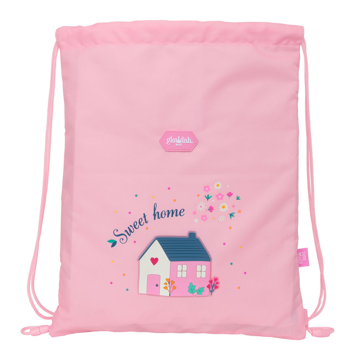 Bolsa de mochila en las cuerdas Glow Lab Sweet Home Rosa 26 x 34 x 1 cm