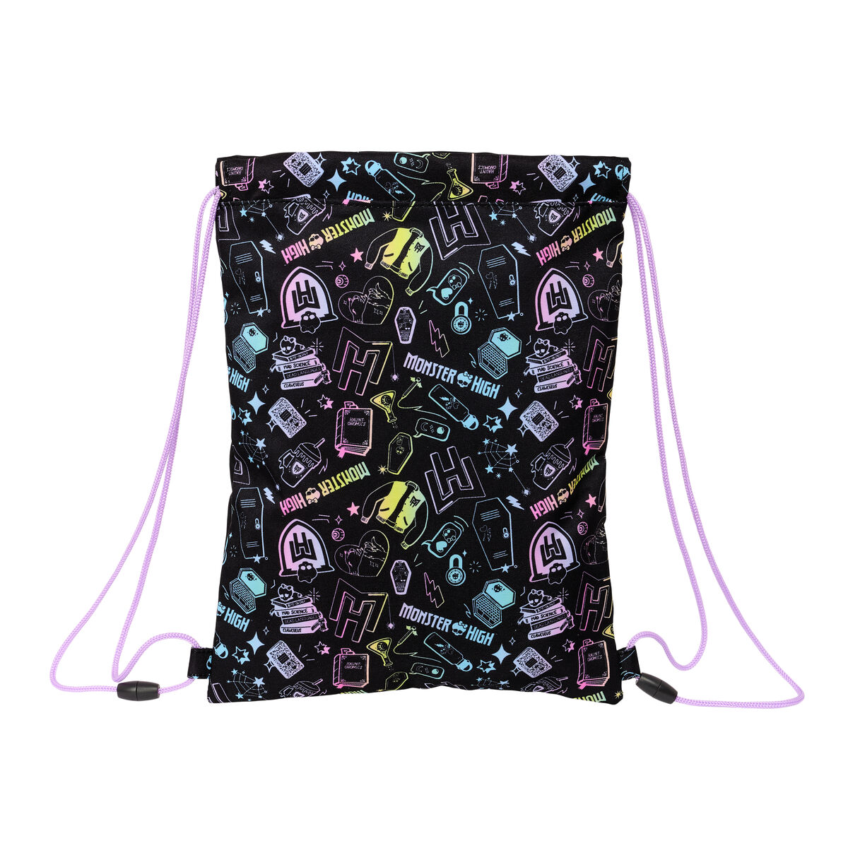 Bolsa-mochila em cordas Monster High Preto 26 x 34 x 1 cm-4