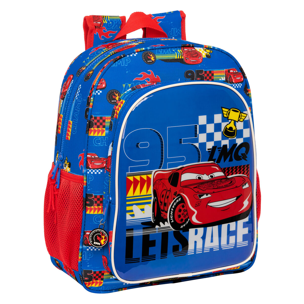 Mochila escolar Cars Race ready Azul 32 X 38 X 12 cm