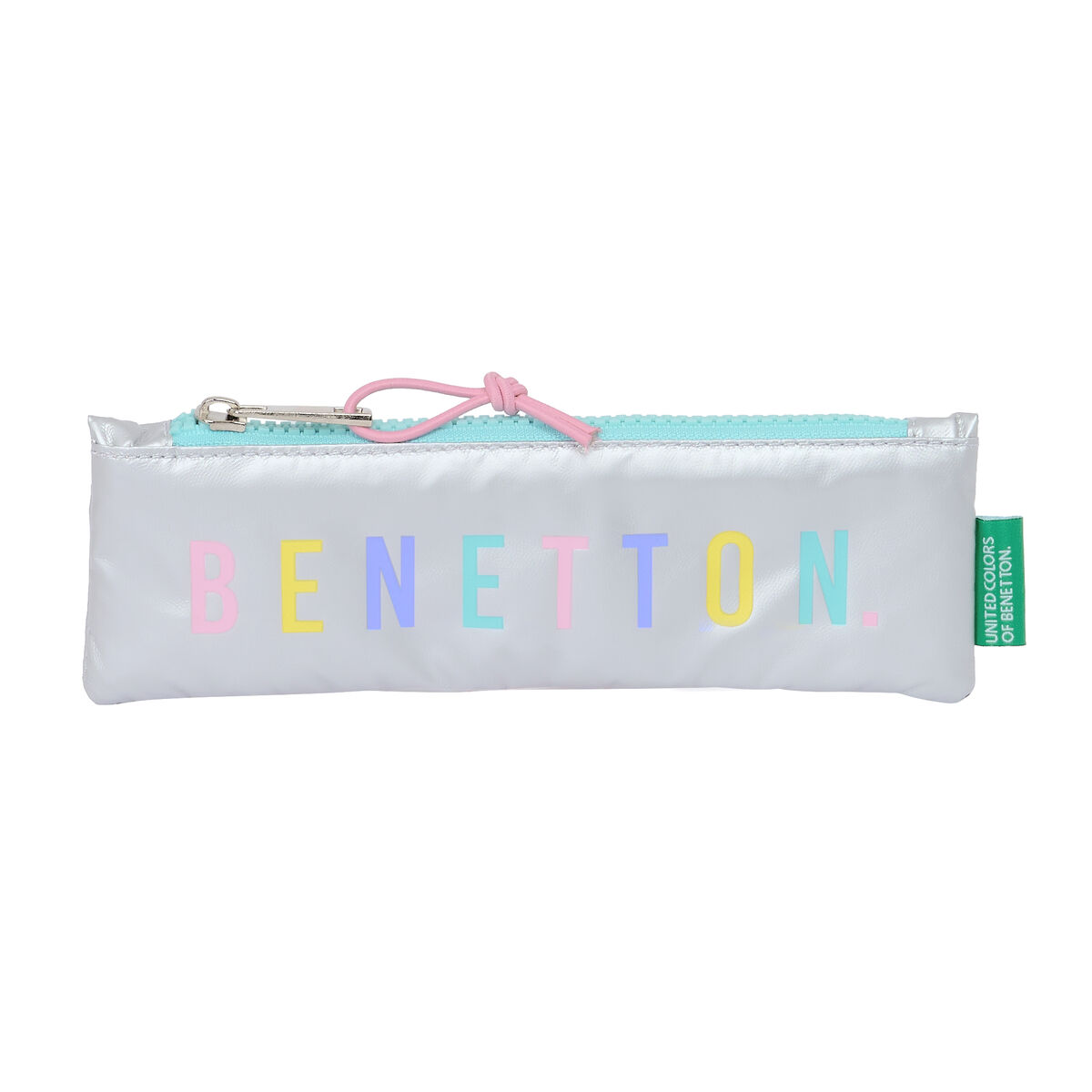 Школьный пенал Benetton Silver Серебристый 20 x 6 x 1 cm-2