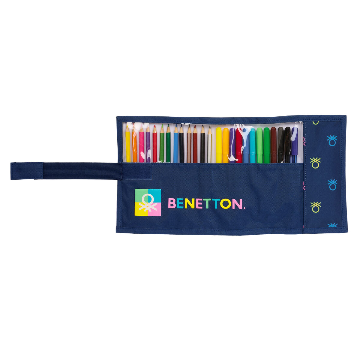 Пенал Benetton Cool Тёмно Синий 7 x 20 x 7 cm Roll-up 27 Предметы-2