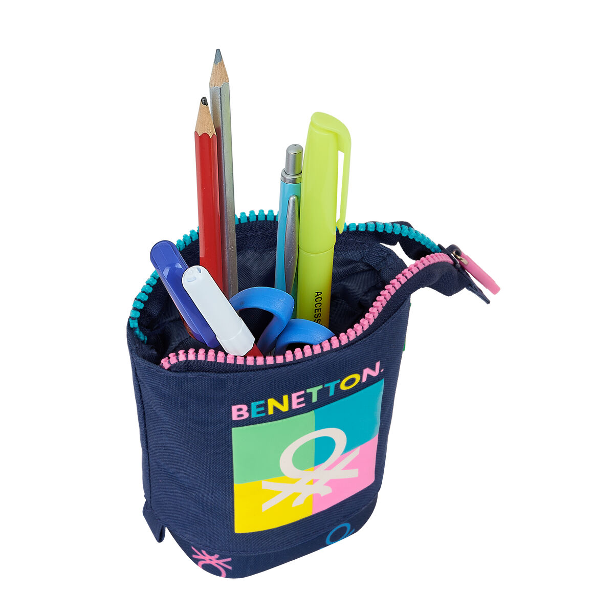 Вертикальный пенал Benetton Cool Тёмно Синий 8 x 19 x 6 cm-4