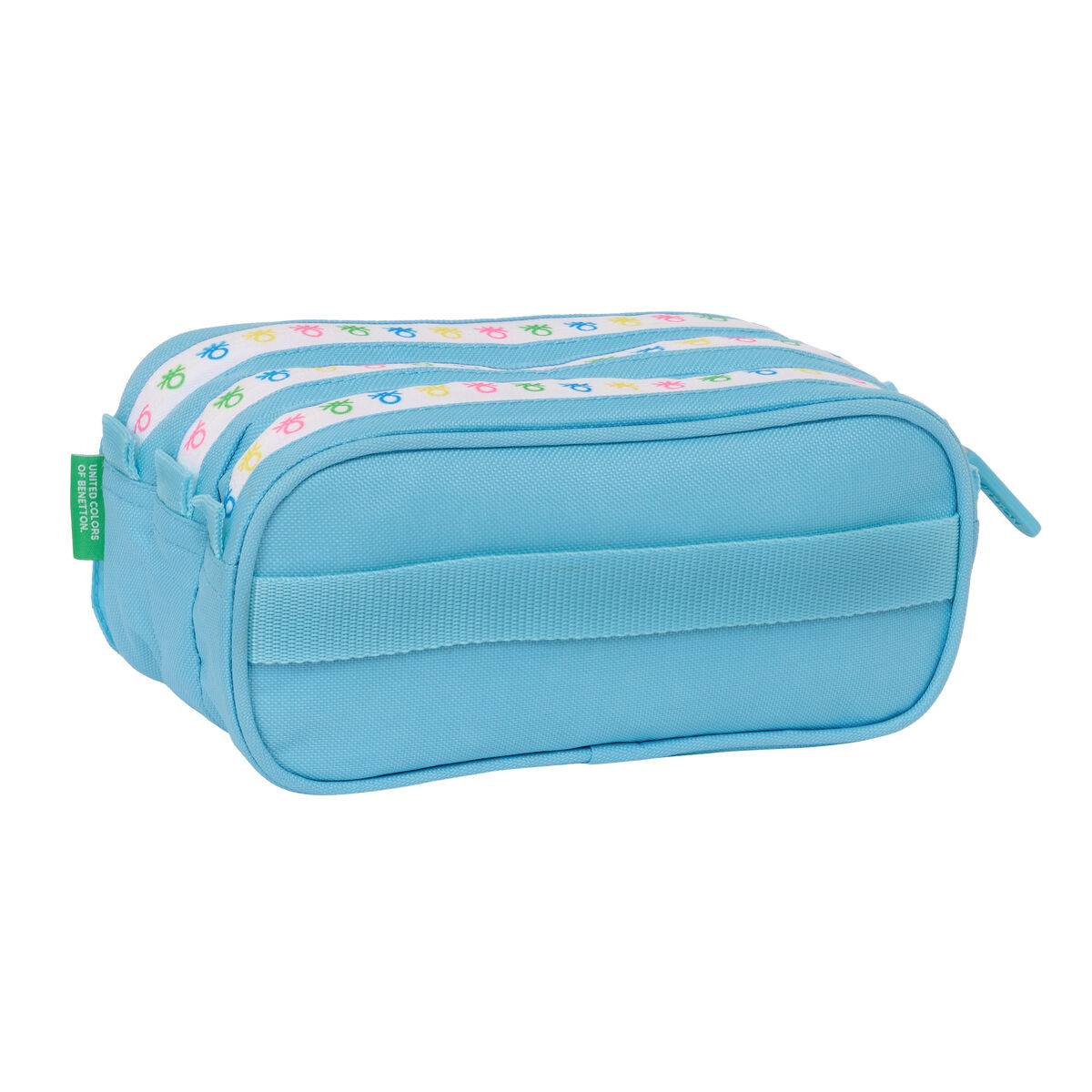 Тройной пенал Benetton Spring Небесный синий 21,5 x 10 x 8 cm-4