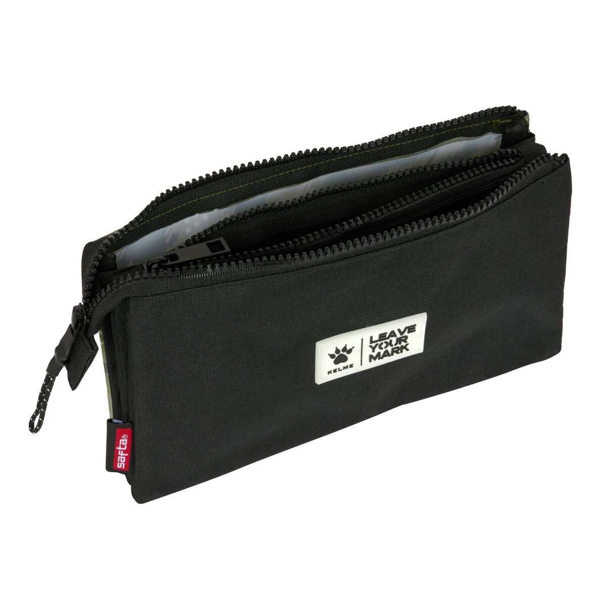 Тройной пенал Kelme Travel Чёрный Зеленый 22 x 12 x 3 cm-3