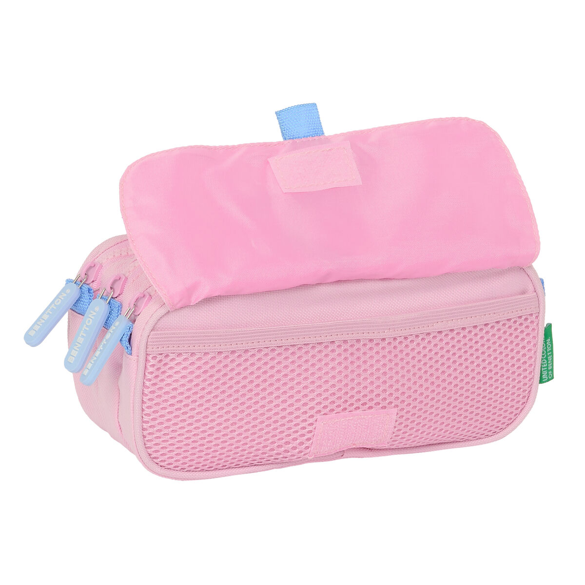 Тройной пенал Benetton Pink Розовый 21,5 x 10 x 8 cm-4