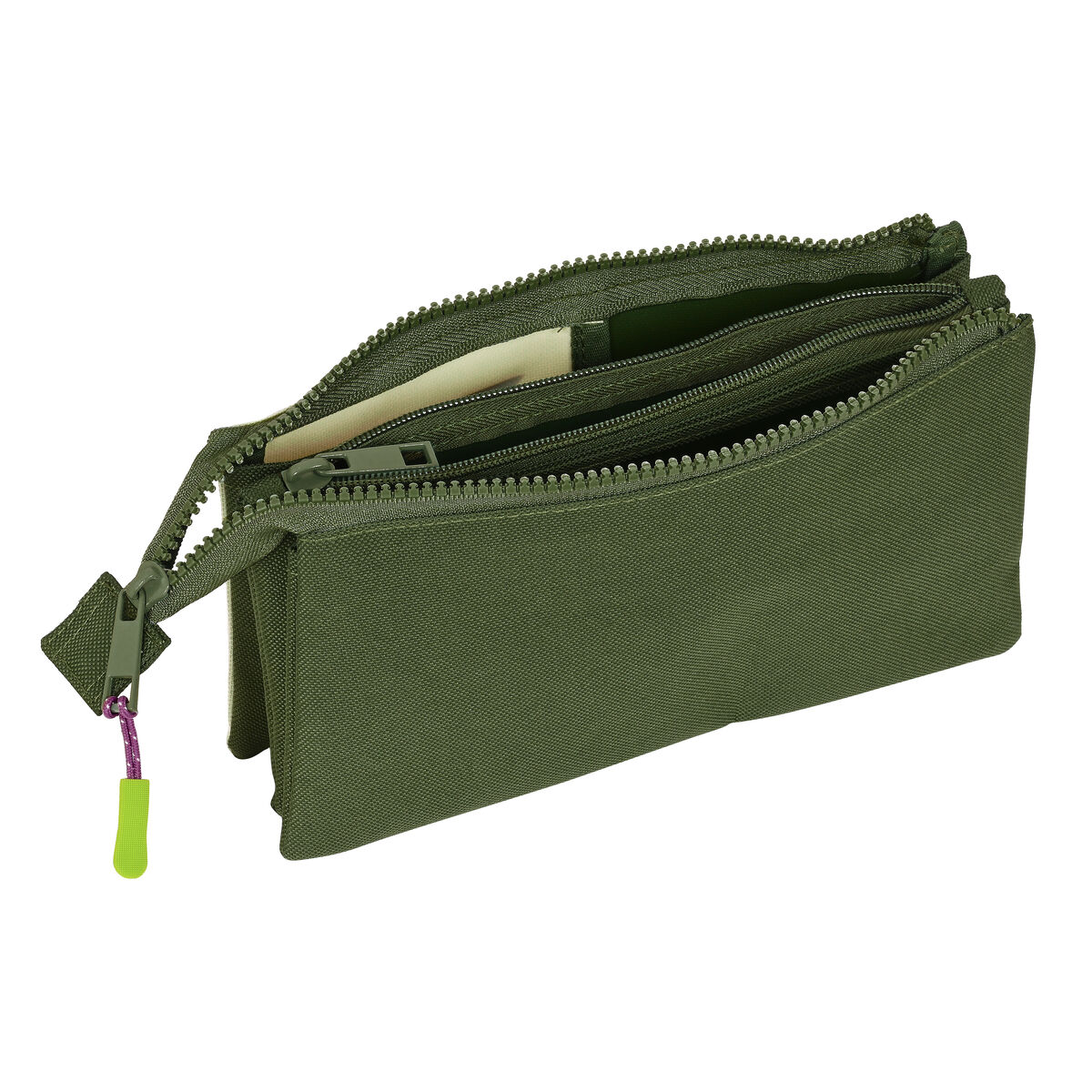 Тройной пенал Munich Bright khaki Зеленый 22 x 12 x 3 cm-3