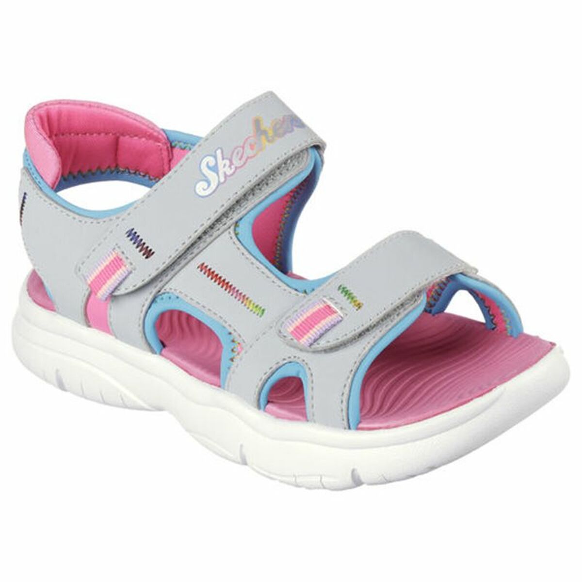 Sandálias infantis Skechers Flex Splash Cinza-6