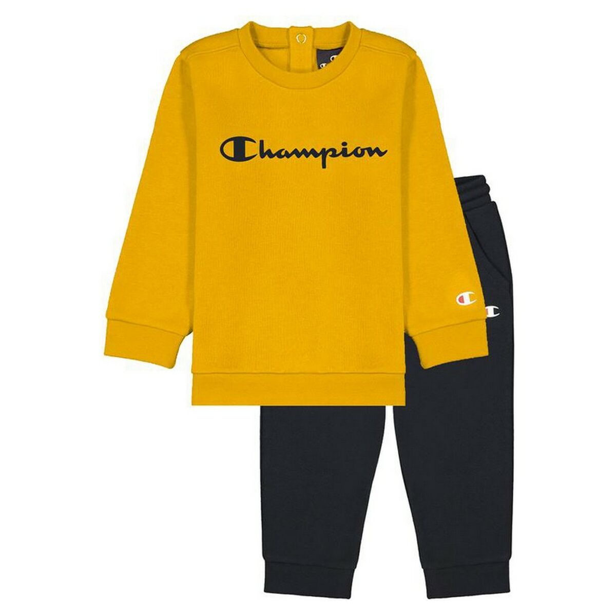 チャンピオンCrewneckベビーイエロートラックスーツ