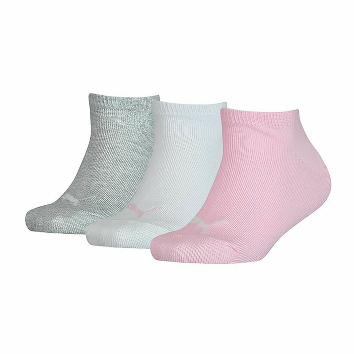 Calzini sportivi Puma Kids Invisibile Grigio Bianco 3 pezzi