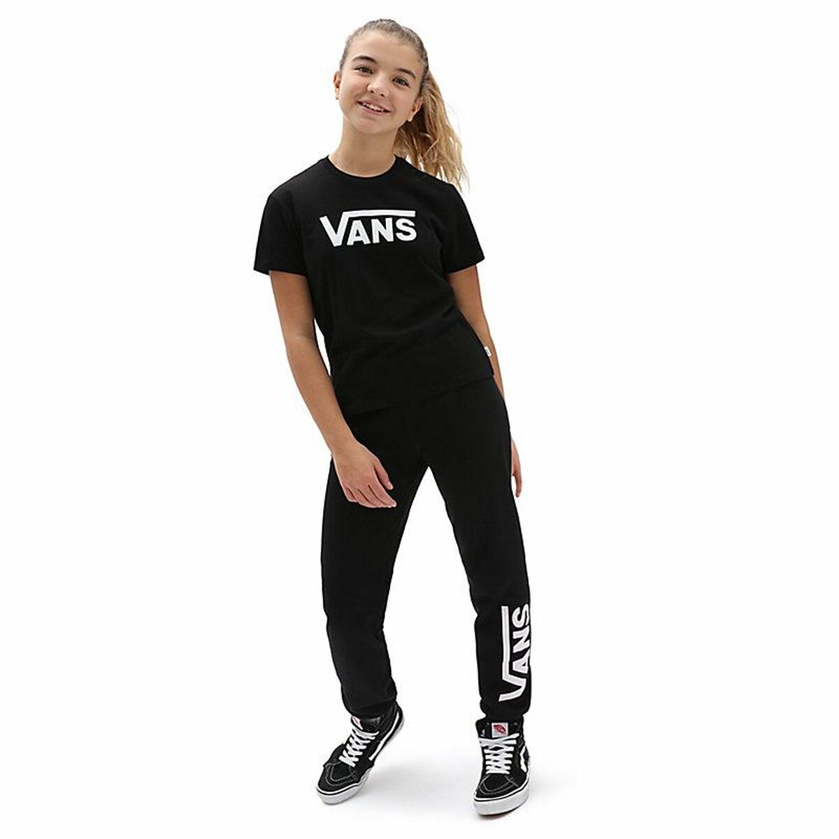 Детский Футболка с коротким рукавом Vans Flying V Чёрный-4
