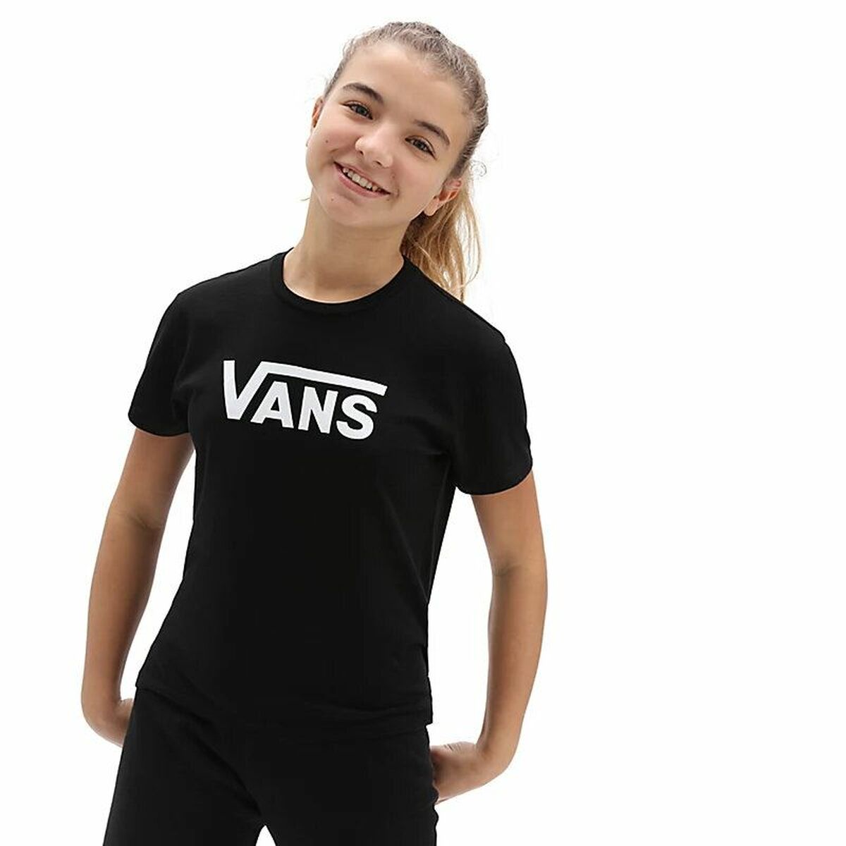 Детский Футболка с коротким рукавом Vans Flying V Чёрный-6