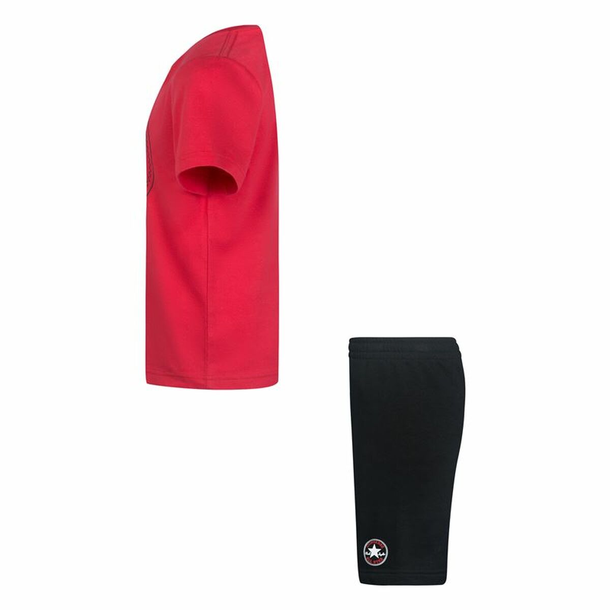 Спортивный костюм для девочек Converse Core Tee Ft Short Чёрный Розовый-4