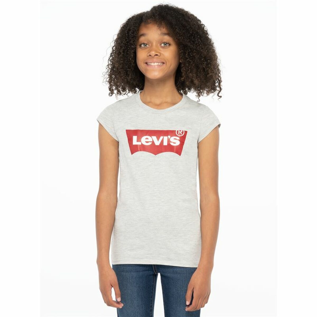 Детский Футболка с коротким рукавом Levi's Batwing Светло-серый-6